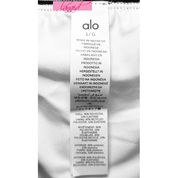 Alo Match Point Tennis Skirt White Black Active Sports Exercise Run Mini Skort - Picture 17 of 17